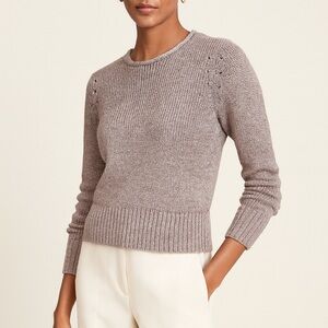 Banana Republic metallic pullover crew neck sweater sz M chunky old money luxury